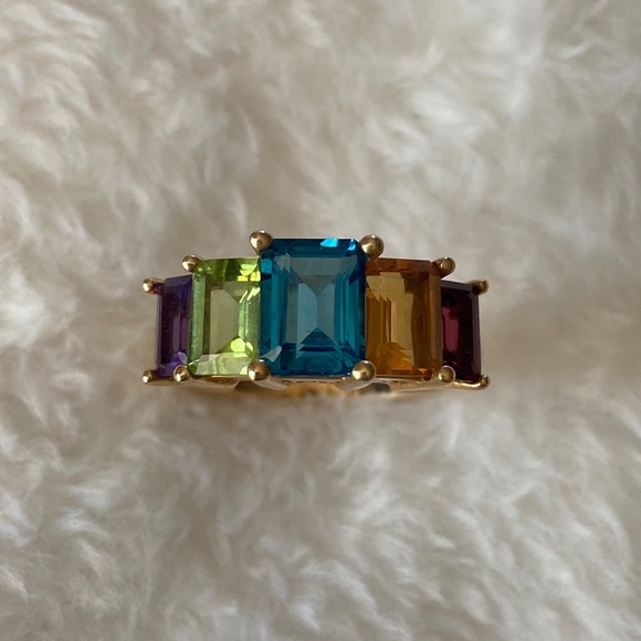 Multi gemstone 14k ring - Picture 2 of 8